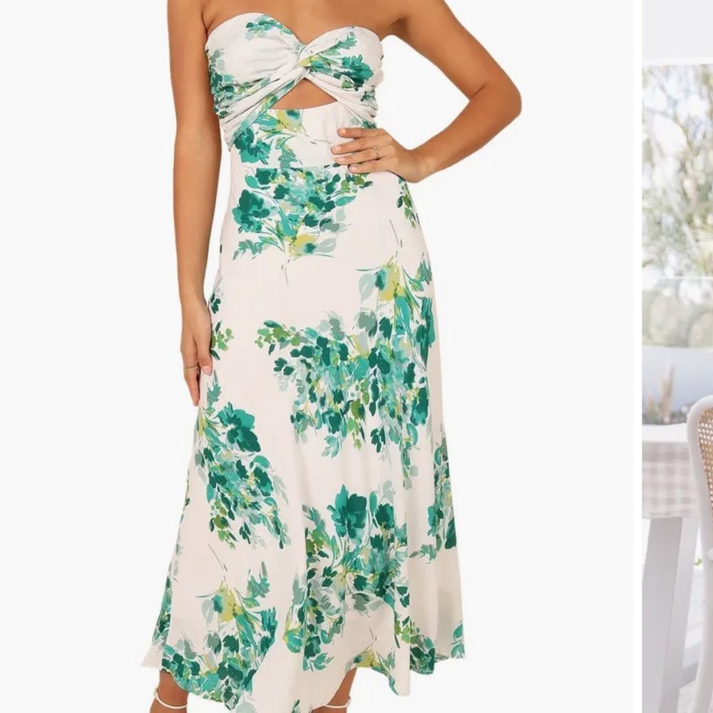 Petal & Pup Teagan Floral Print Cutout Strapless Maxi Dress-L21